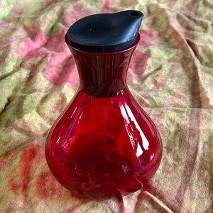 Rare, Red Glass,Typhoon Decanter, Salad Dressing Jar, Cruet